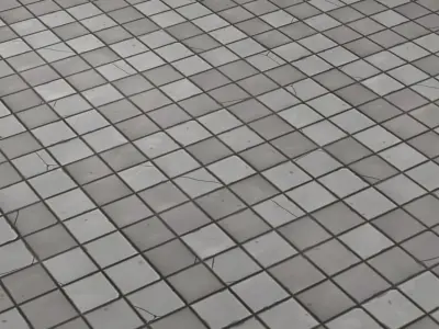 Stylized tile floor Low-poly 3D model