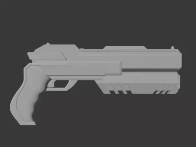 Low-Poly Sci-Fi Handgun - PBR Ready Low-poly 3D model