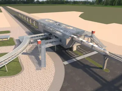 Light Rail Station 5 3D model