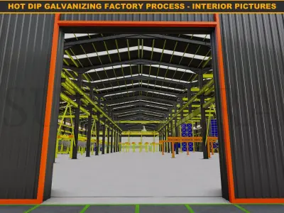 HOT DIP GALVANIZING FACTORY PROCESS Low-poly 3D model