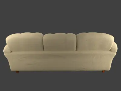 Couch - Tan Microfiber  Free low-poly 3D model