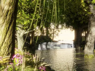 Make Forest V2 Geometry nodes Forest River and Path Generator 3D model