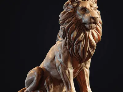 6 lions for 3d print 3D Model Pack