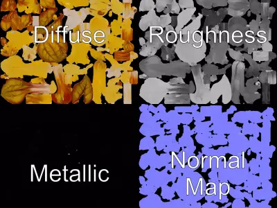 Radiant Yellow Leaf Model Pack Low-poly 3D model