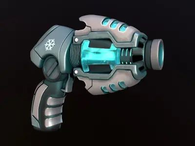 Sci-Fi Gun - Ice Low-poly 3D model