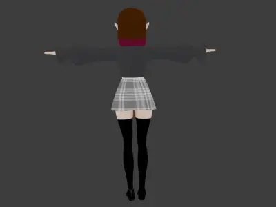 SciFi 3d anime kawaii girl character c21 Low-poly 3D model