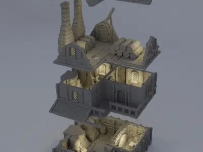 Medieval Distillery Tabletop Terrain 28 mm 3D print model