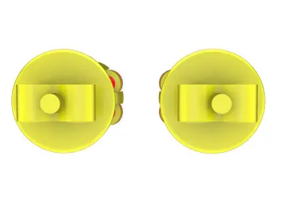 Classic Ruby Flower Stud Earrings for Women 5892 3D print model