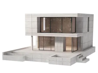 Modern Concrete House 3D model