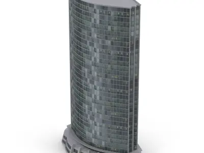 Skyscraper tall building Low-poly 3D model shop