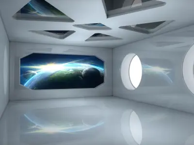 Sci Fi Room Low-poly 3D model 14