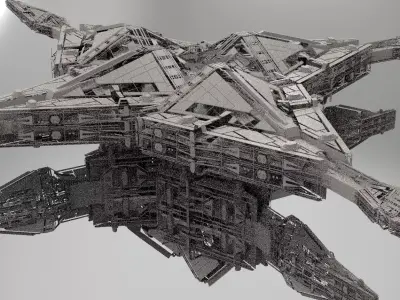 Ra Has Returned Sci-Fi City Tower ruin 5  3D model