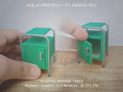 Miniature Hospital Bedside Table 3D print model