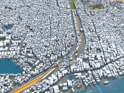 Chittagong Bangladesh 30km Low-poly 3D model