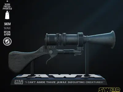 STAR WARS Jawa Blaster Sculpture Tested for 3D printing 3D print model