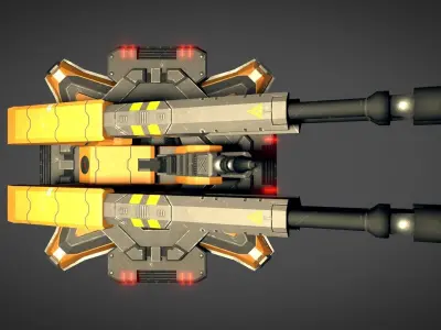 Sci Fi Flak Cannon Low-poly 3D model