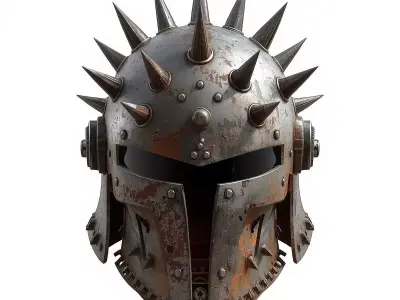 Wasteland Spiked Great-Helm 3D Model Low-poly 3D model