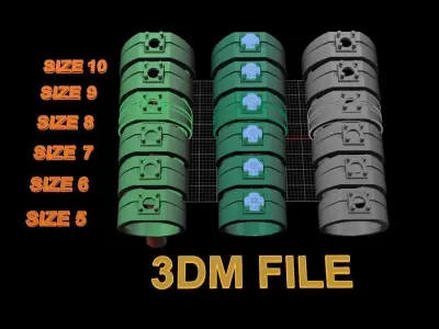 Diamond Signet Ring Band Mix Size STYLE 32  3D print model