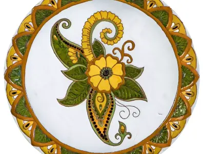 Majolica Floral Paisley Plate Motif  Texture