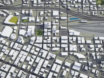 El Paso Ciudad Juarez Low-poly 3D model