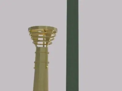 Lamppost golden light pole 3D model