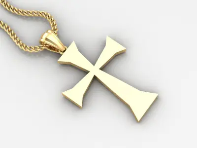 Light Gold 18K Cross Pendant 1CP096 3D print model buy
