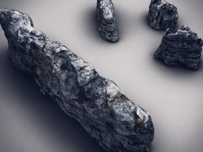 Rocks Stones set Low-poly 3D model buy