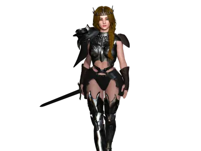 AAA 3D FANTASY FEMALE WARRIOR -REALISTIC RIGGED GAME CHARACTER