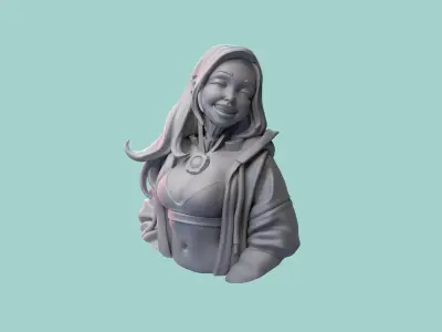 Sci-fi girl bust 75mm 3D print model