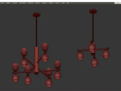 HONEYCOMB CHANDELIER Low-poly 3D model