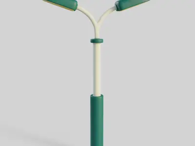 Cartoon Street Light 10 Low-poly 3D model