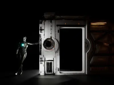 Scifi Door Animated 3D model