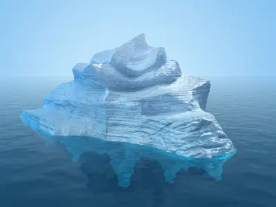 Iceberg 5 floating in ocean 3D model