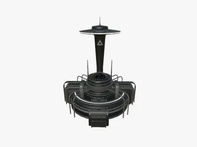 SciFi Facility D07 Black - Sci Fi Exterior Design Low-poly 3D model