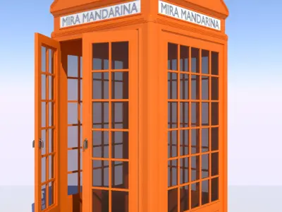 2x Classic British Phone Both large width 3D model