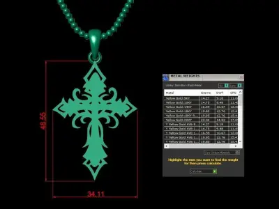 Light Gold Cross New Design  CP 13 3D print model