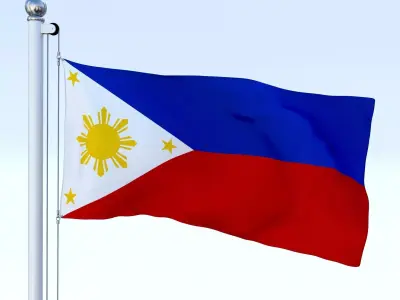 Animated Philippines Flag Low-poly 3D model