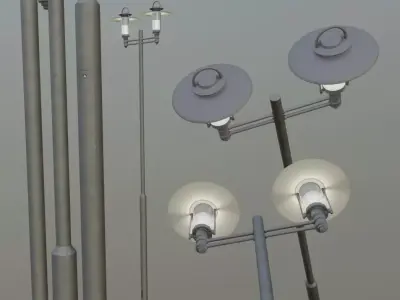 Street Light 6 F2 M1 K0 A1 4500mm  Low-poly 3D model