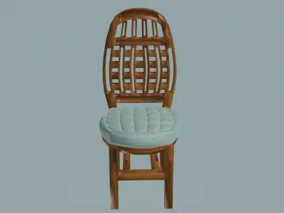 Checker backside dining chair 3D model