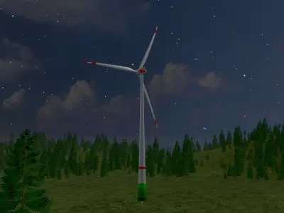 Wind turbine E82 H-162 RD 162 m 3D model