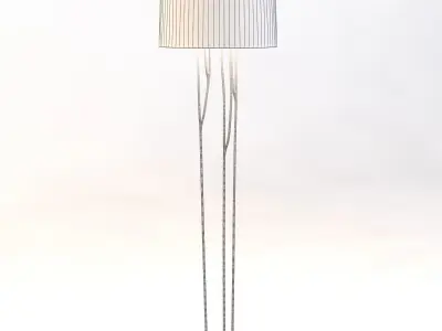 Forest Floor Lamp With Gilded Iron 3D model