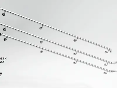 Railing stainless steel 3D model