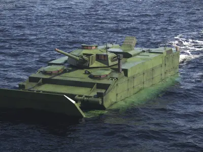  Tracked Amphibious Infantry Vehicle Deployed Wet 