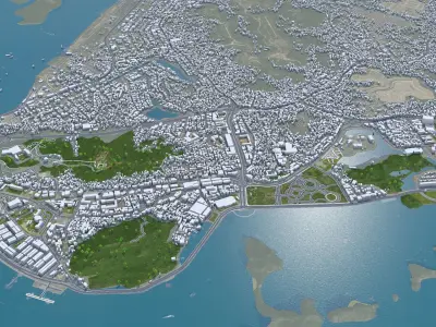 Ha Long Quang Ninh Vietnam 35km Low-poly 3D model