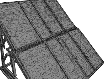 Modern Solar Panel Array with Stand Low-poly 3D model