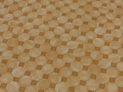 Vintage Octagon Tile Floor PBR Texture Texture