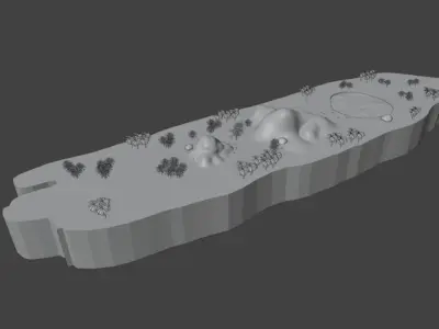 Island Map Low-poly 3D model