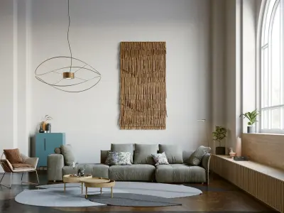 Pixels and Flowers living room interior scene 3D model shop
