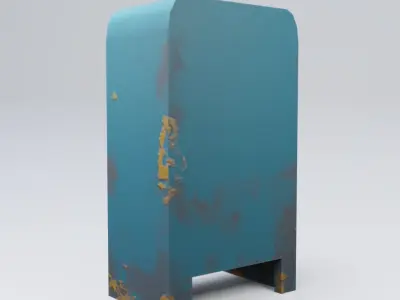 Trash can with coffee cup in it Low-poly 3D model