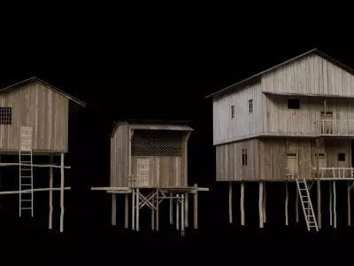 Wooden Houses collection 3D model